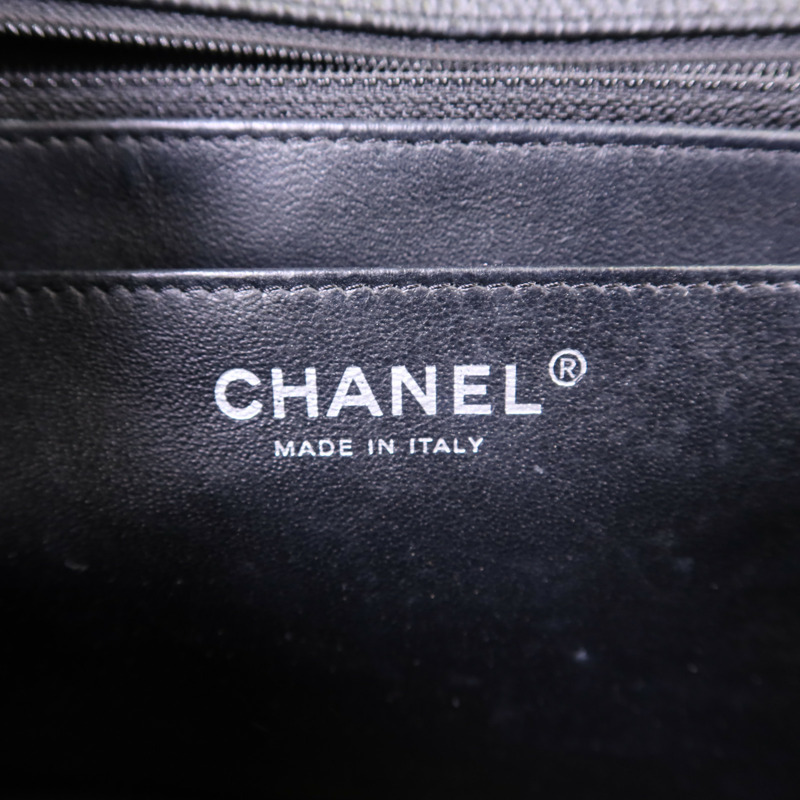 CHANEL 牛皮皮革Large Classic銀扣鏈帶肩背袋-7