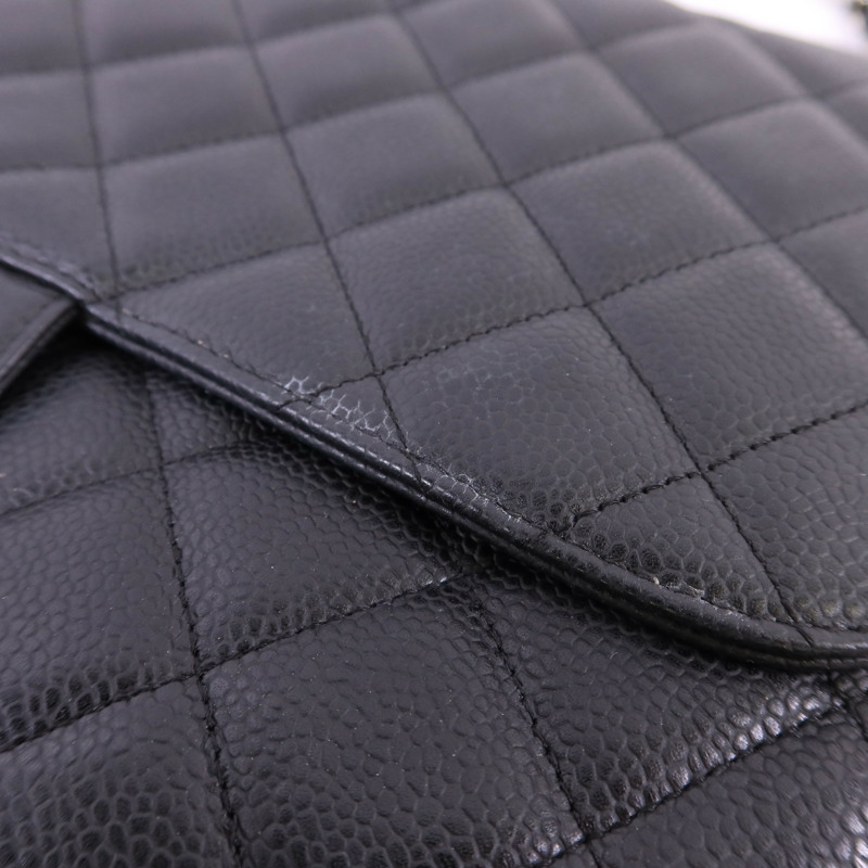 CHANEL 牛皮皮革Large Classic銀扣鏈帶肩背袋-15
