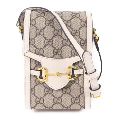 GUCCI 塗層帆布Horsebit 1955 Mini金扣肩背袋