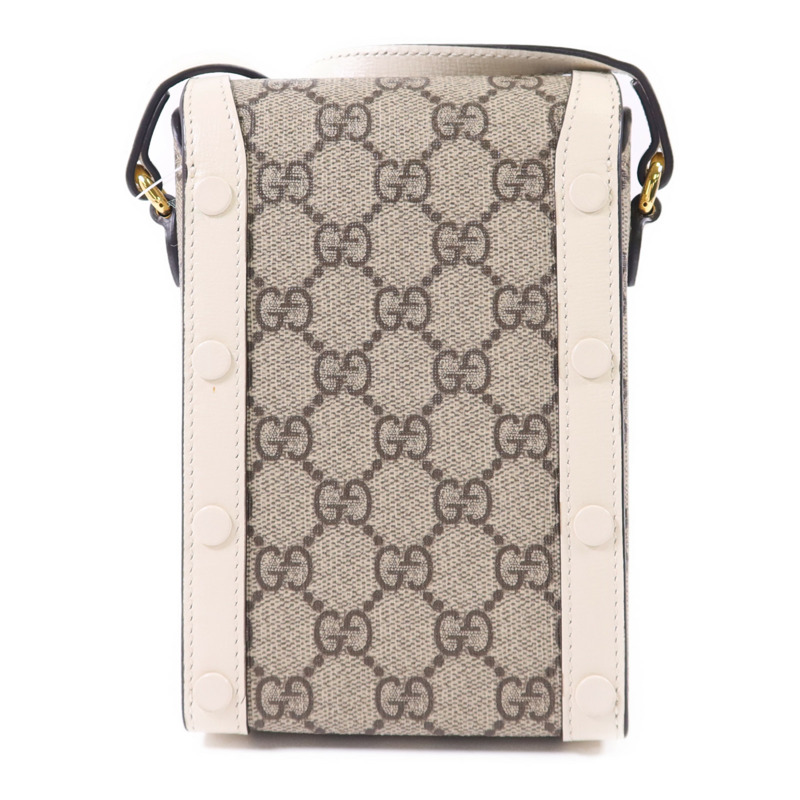 GUCCI 塗層帆布Horsebit 1955 Mini金扣肩背袋-1