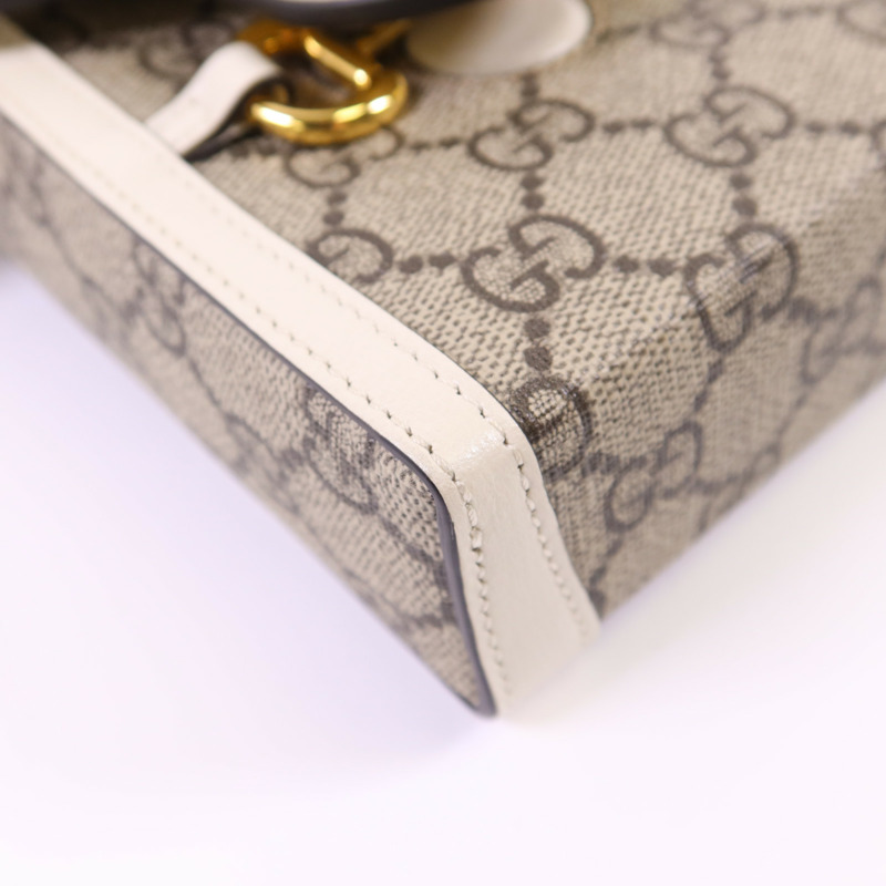 GUCCI 塗層帆布Horsebit 1955 Mini金扣肩背袋-11