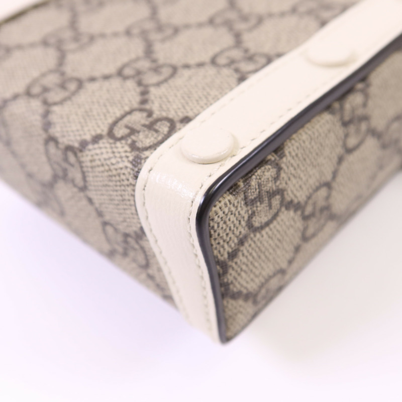 GUCCI 塗層帆布Horsebit 1955 Mini金扣肩背袋-12