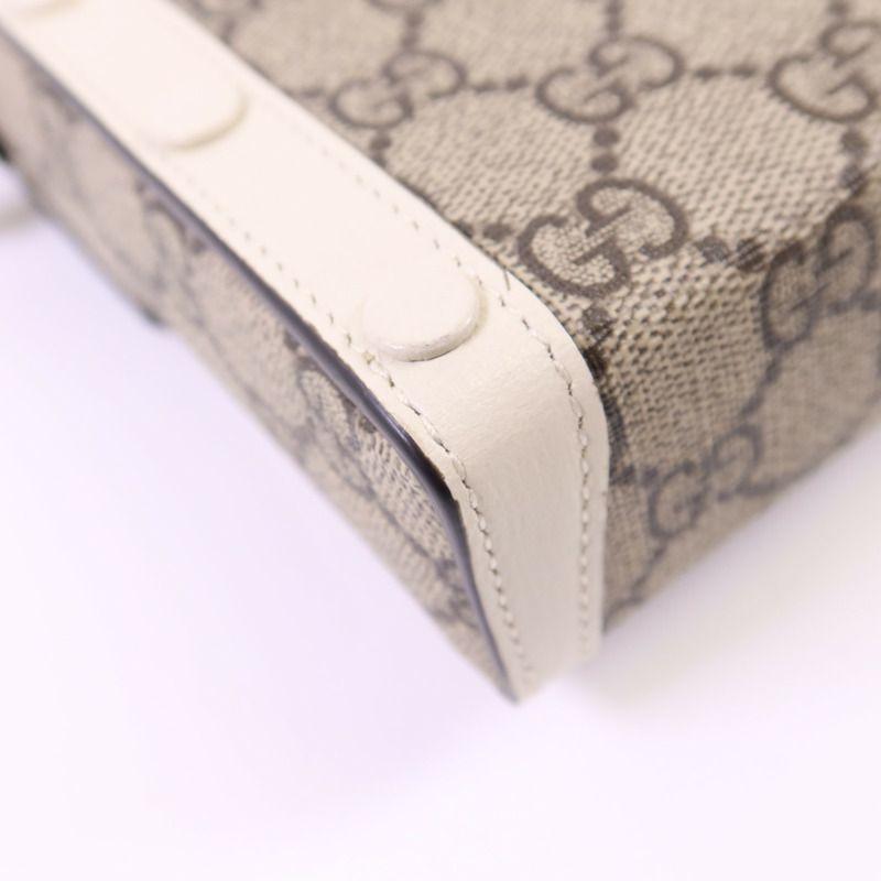 GUCCI 塗層帆布Horsebit 1955 Mini金扣肩背袋-13