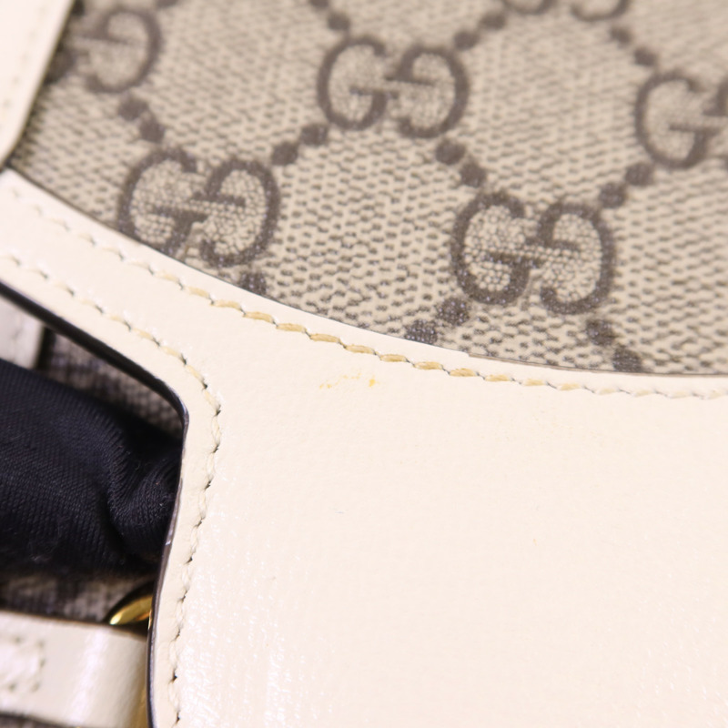 GUCCI 塗層帆布Horsebit 1955 Mini金扣肩背袋-15