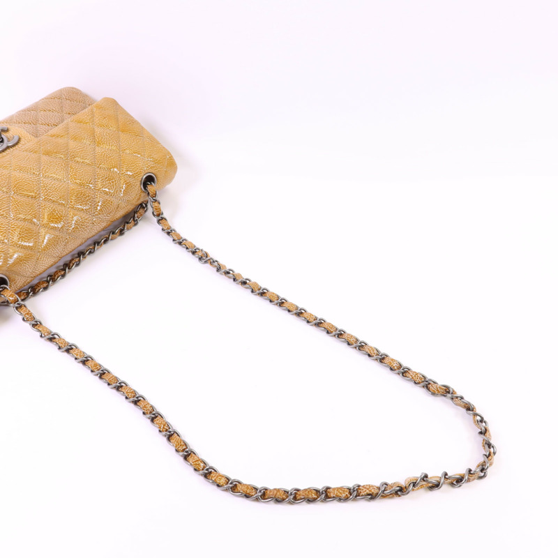 CHANEL 牛皮皮革Shoulder Bag銀扣鏈帶肩背袋-4