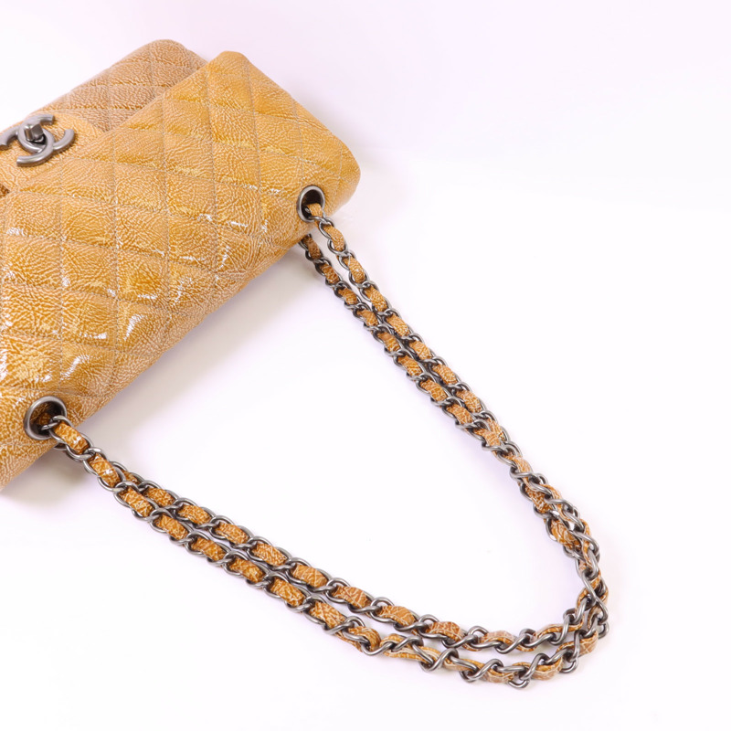 CHANEL 牛皮皮革Shoulder Bag銀扣鏈帶肩背袋-5