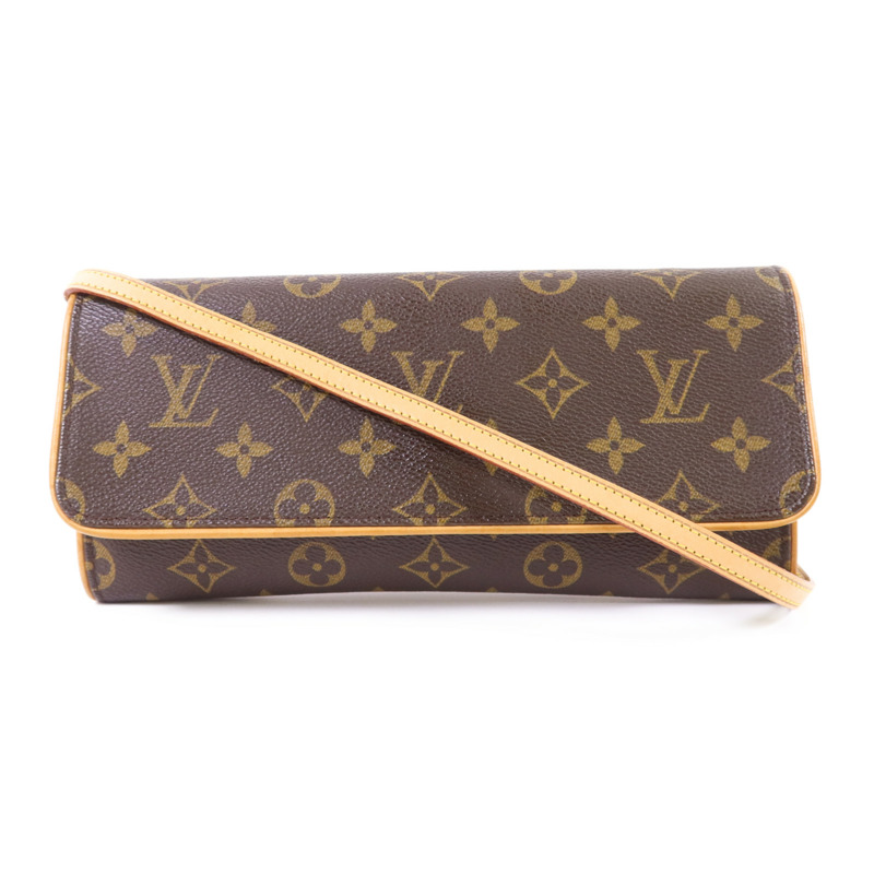 LOUIS VUITTON Monogram Pochette Twin GM金扣肩背袋-0