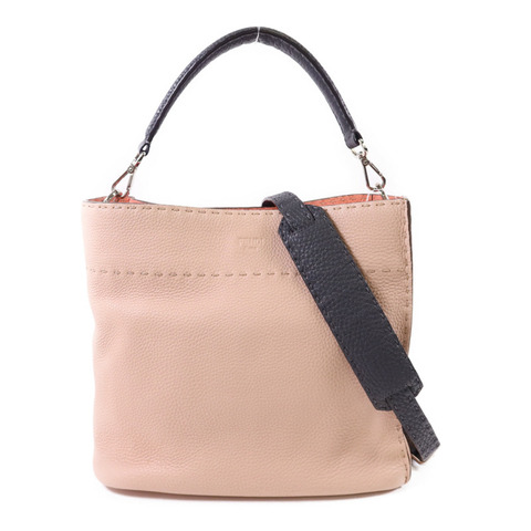 FENDI 牛皮皮革2 Way Shoulder Bag銀扣手挽肩背兩用袋