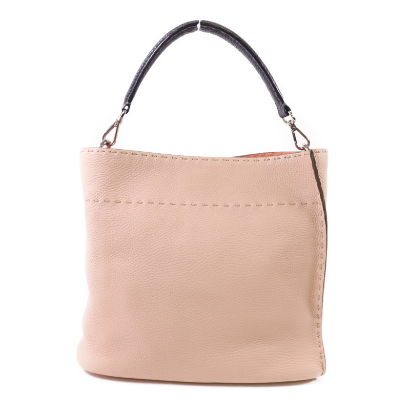 FENDI 牛皮皮革2 Way Shoulder Bag銀扣手挽肩背兩用袋-1