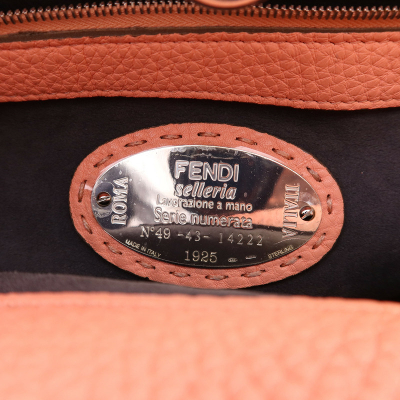 FENDI 牛皮皮革2 Way Shoulder Bag銀扣手挽肩背兩用袋-6