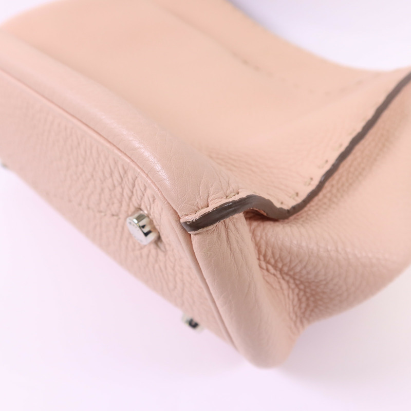 FENDI 牛皮皮革2 Way Shoulder Bag銀扣手挽肩背兩用袋-11