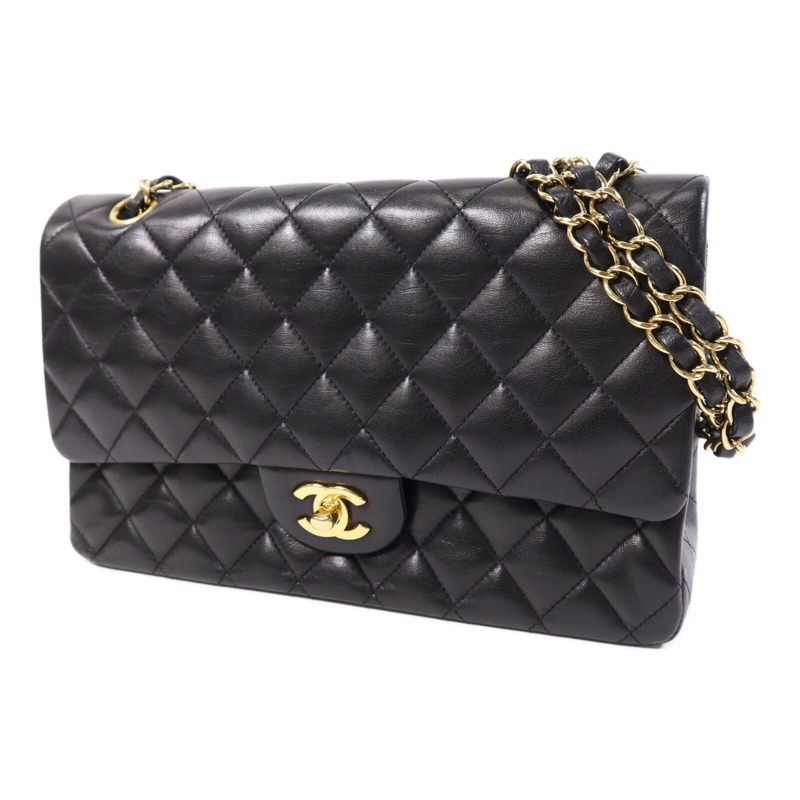CHANEL 羊皮皮革Classic 25金扣鏈帶肩背袋-2