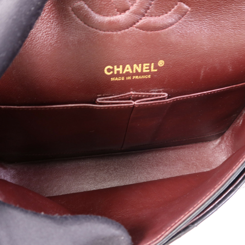 CHANEL 羊皮皮革Classic 25金扣鏈帶肩背袋-4