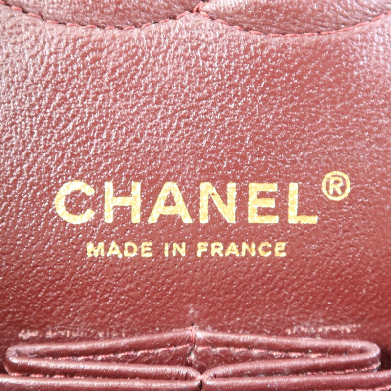 CHANEL 羊皮皮革Classic 25金扣鏈帶肩背袋-5