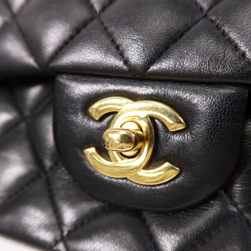 CHANEL 羊皮皮革Classic 25金扣鏈帶肩背袋-6
