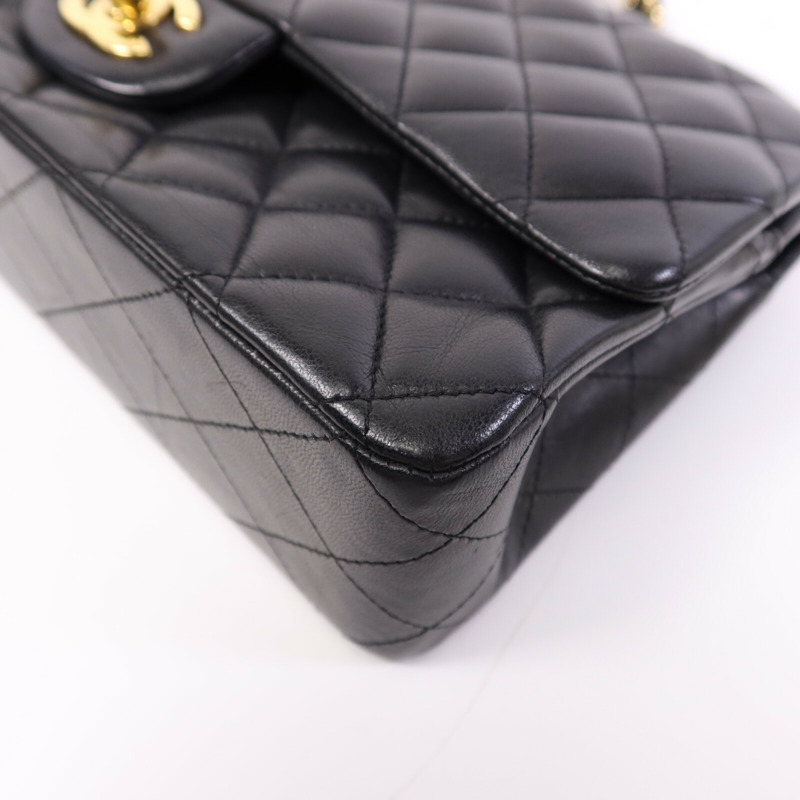 CHANEL 羊皮皮革Classic 25金扣鏈帶肩背袋-10