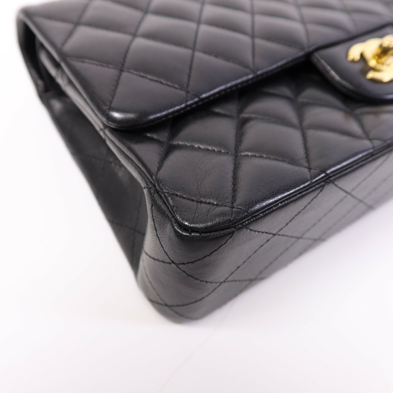 CHANEL 羊皮皮革Classic 25金扣鏈帶肩背袋-11