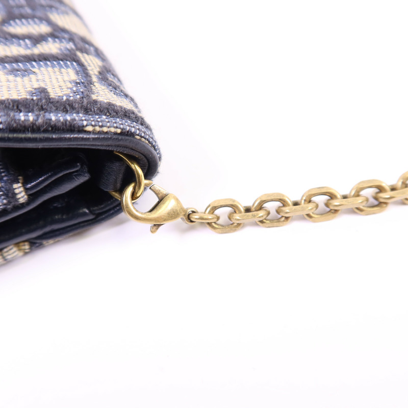 Dior 帆布Small Saddle Pouch金扣鏈帶肩背袋-10