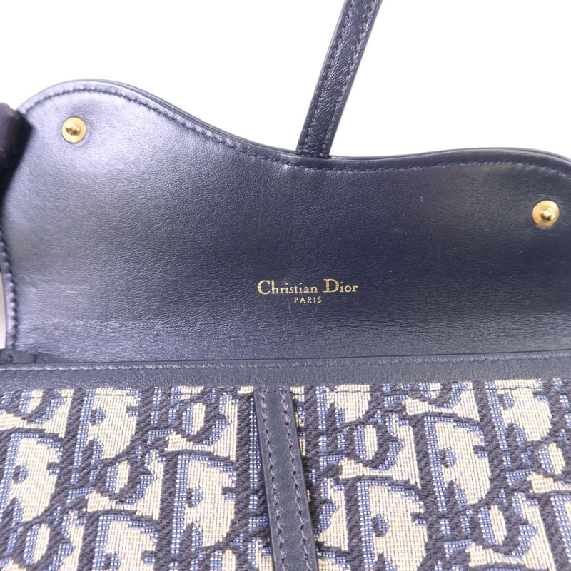 Dior 帆布Small Saddle Pouch金扣鏈帶肩背袋-18