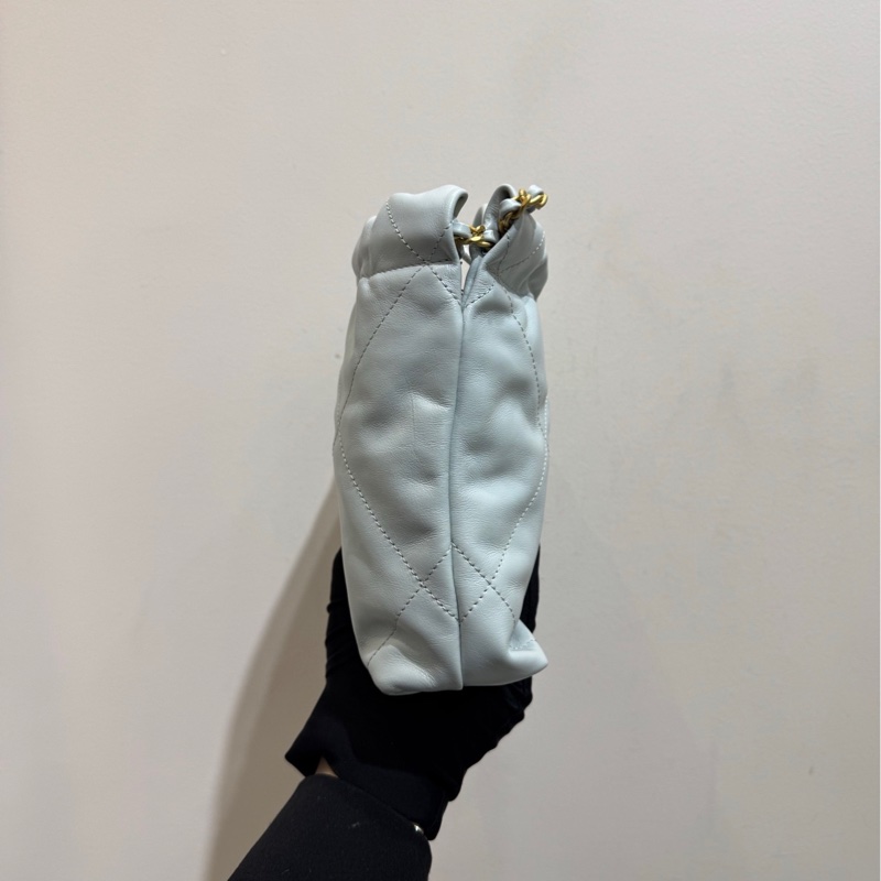 【全❤️全套有票】Chanel 22Bag mini baby藍金扣牛皮垃圾袋 手提包單肩斜挎包-5