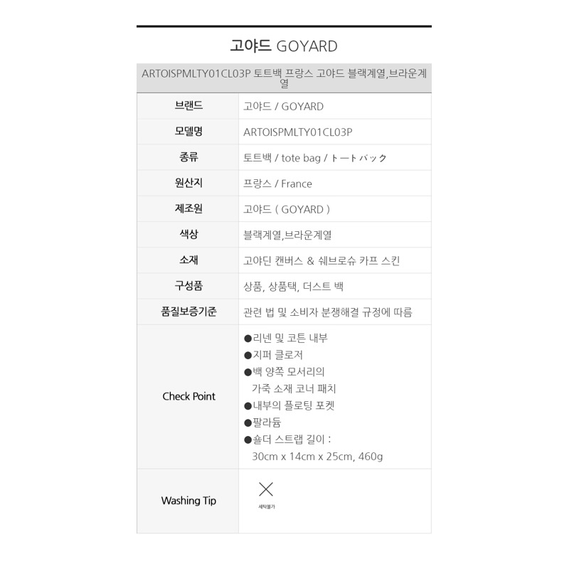 GOYARD Artua PM 單肩購物袋 黑色 棕褐色 ARTOISPMLTY01CL03P-10