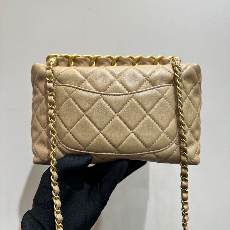 【99❤️】Chanel 22s米色金扣 相機包/單肩包斜挎包-2