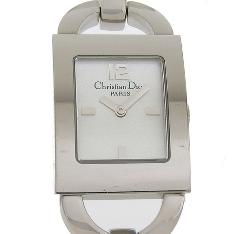Dior Maris腕錶D78-109，不鏽鋼錶殼，石英機芯，指針式顯示，白色錶盤，女士款