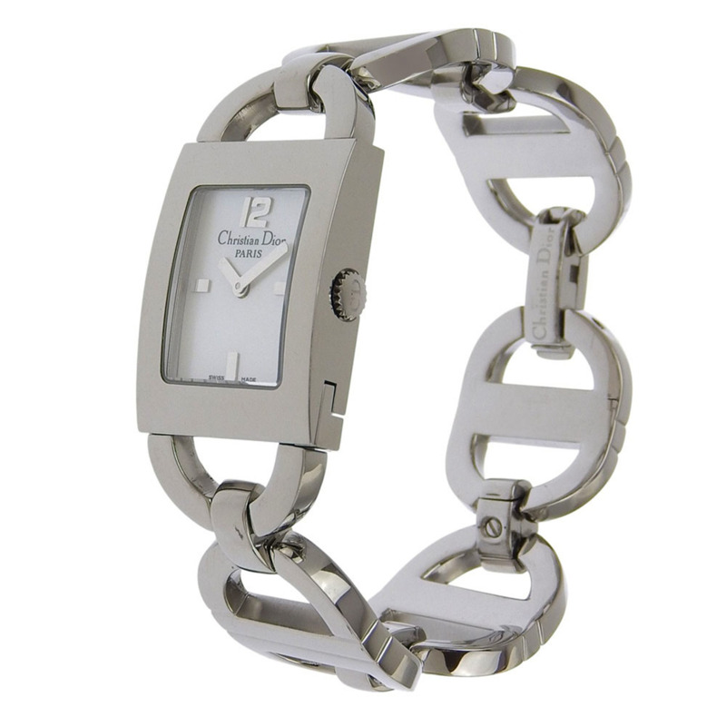 Dior Maris腕錶D78-109,不鏽鋼錶殼,石英機芯,指針式顯示,白色錶盤,女士款-1