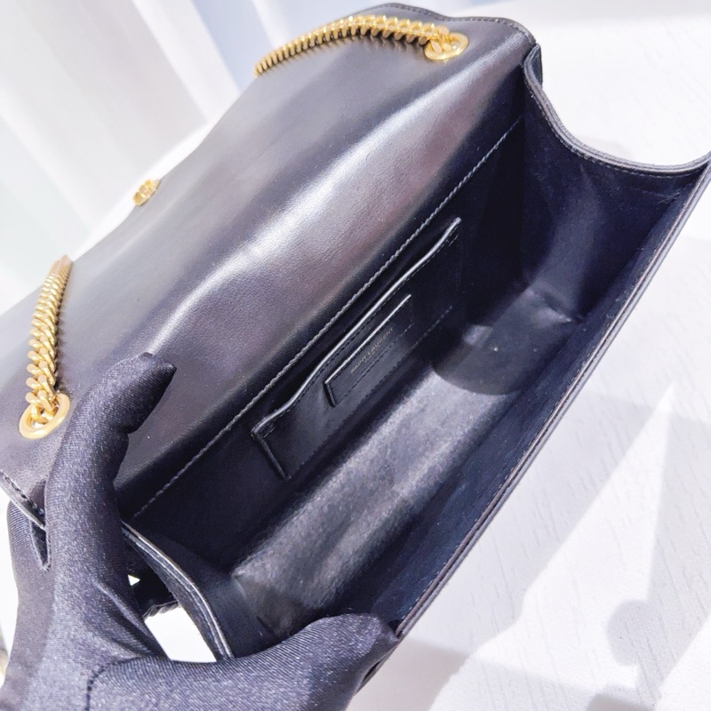 97新 聖羅蘭/Saint Laurent YSL KATE 凱特包中號黑色麂皮金色流蘇鏈條單肩斜背包 24x5x15cm-5