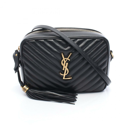 SAINT LAURENT PARIS LOU 肩挎斜背包 612544 黑色皮革 二手 女士