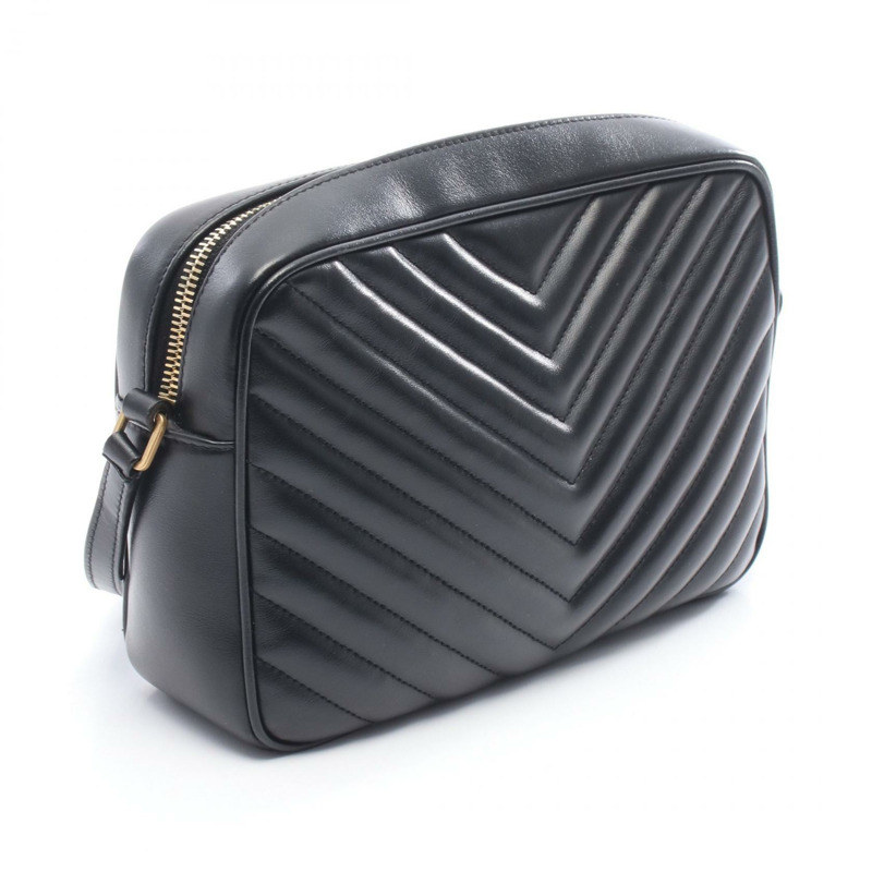 SAINT LAURENT PARIS LOU 肩挎斜背包 612544 黑色皮革 二手 女士-1