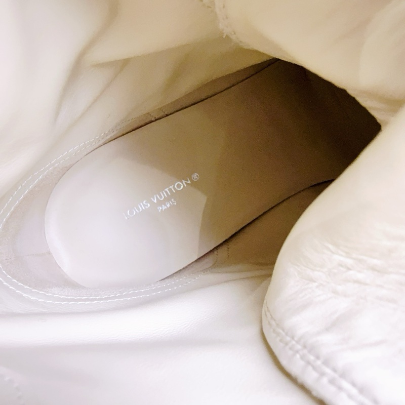 閒置新 路易威登/Louis Vuitton Loreate Jacquard Combat Boots 米色老花厚底軍靴馬丁靴 40碼-11
