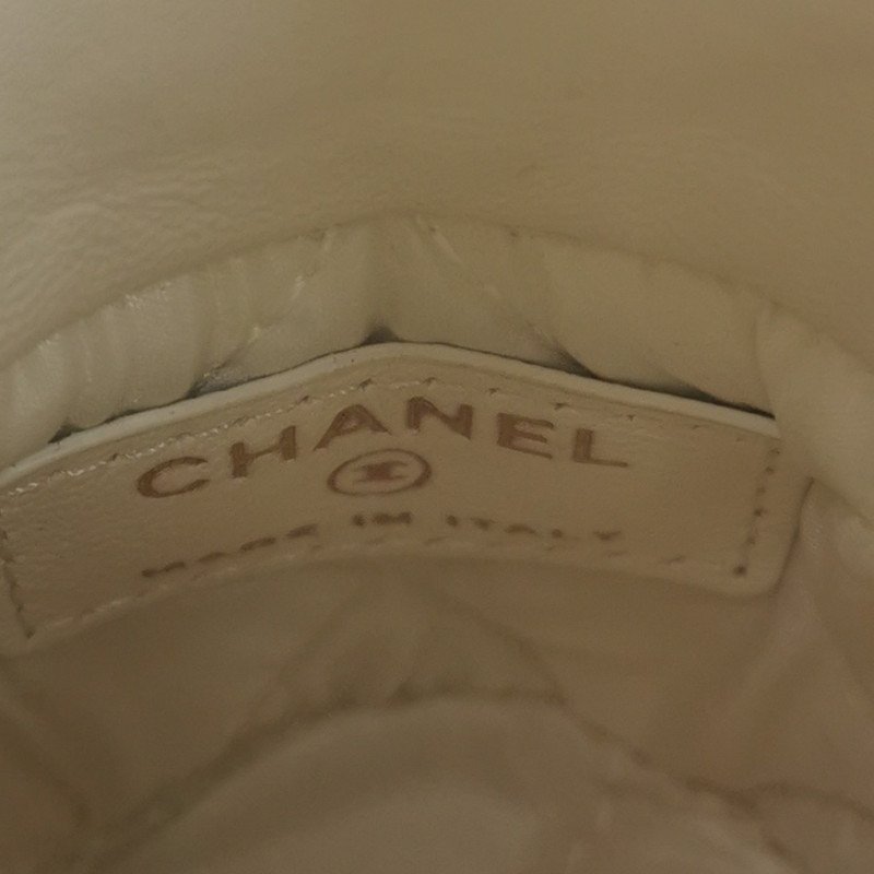 Chanel羊皮純色菱格絎縫雙Clogo斜挎包單肩包-7