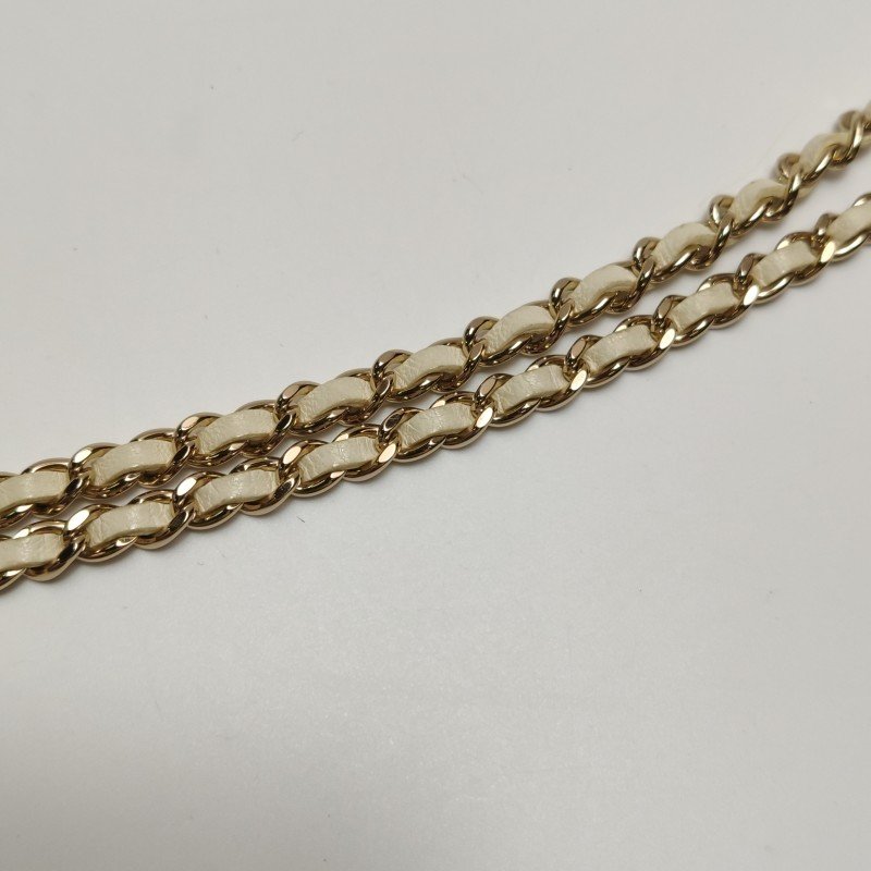 Chanel羊皮純色菱格絎縫雙Clogo斜挎包單肩包-8