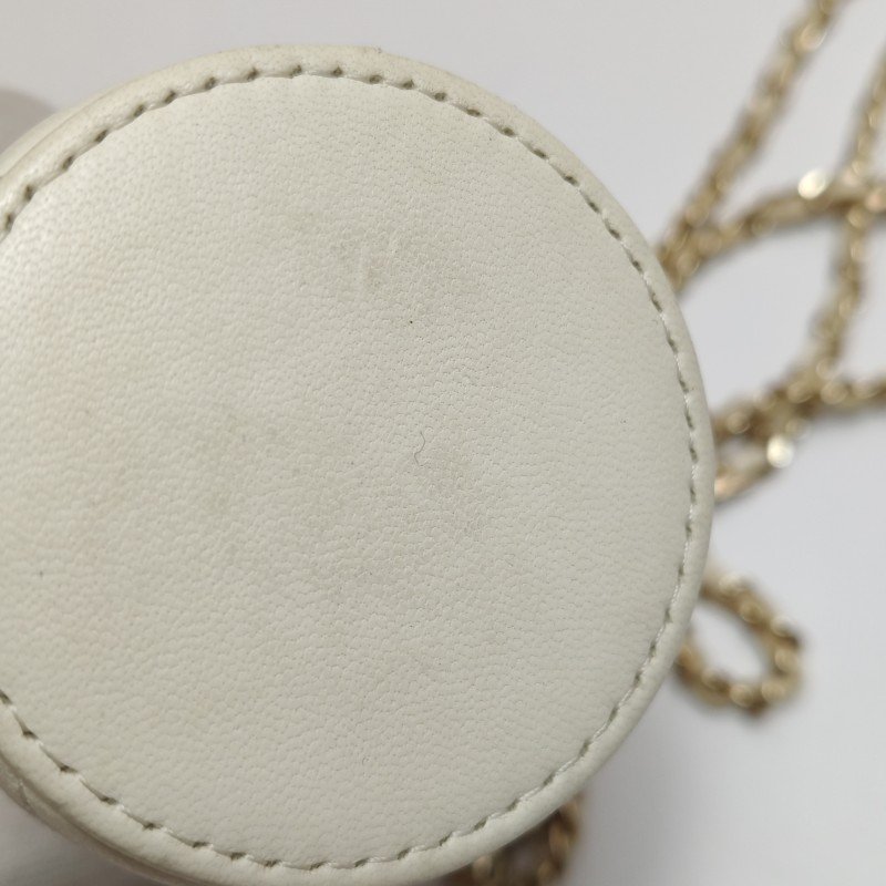 Chanel羊皮純色菱格絎縫雙Clogo斜挎包單肩包-15