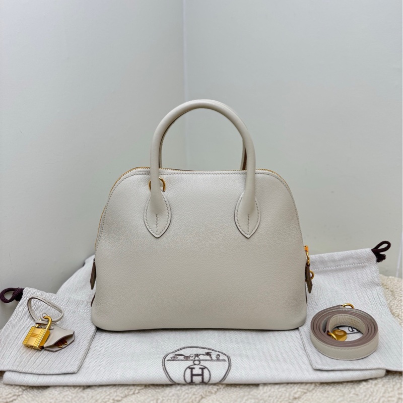 【附件：塵袋 99❤️】Hermes bolide25 冰川白金扣 EC皮 U刻-1