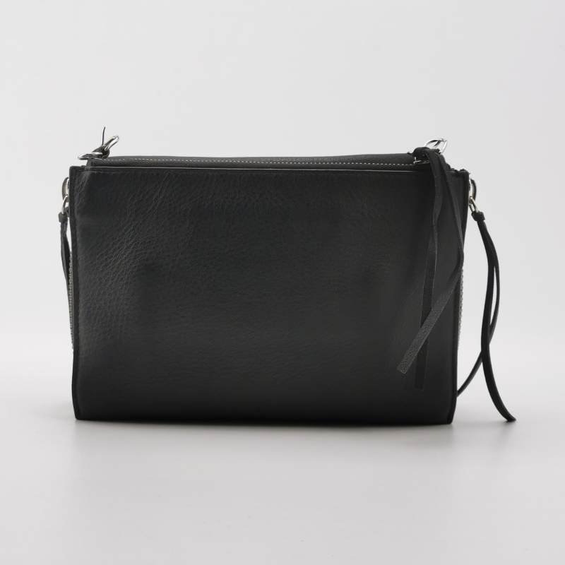 Balenciaga Papier牛皮純色鉚釘流蘇拉鏈隔層斜挎包單肩包-4