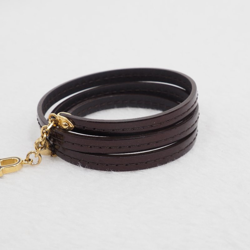 LV 酒紅色淡皮手帶-3