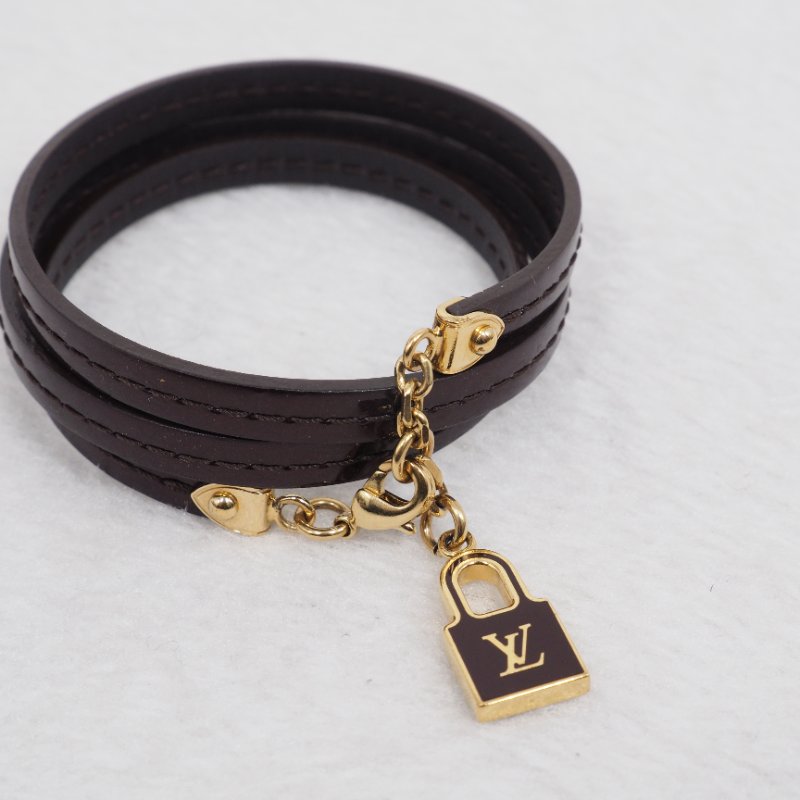 LV 酒紅色淡皮手帶-6