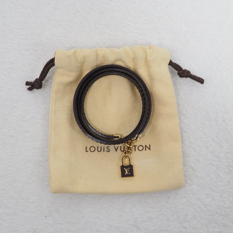 LV 酒紅色淡皮手帶-10