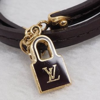 LV 酒紅色淡皮手帶-11