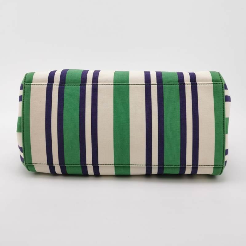 Miu Miu牛皮帆布撞色字母Logo斜挎包單肩包-5