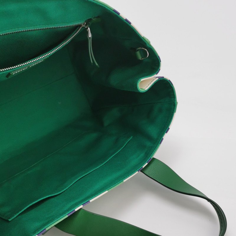 Miu Miu牛皮帆布撞色字母Logo斜挎包單肩包-6