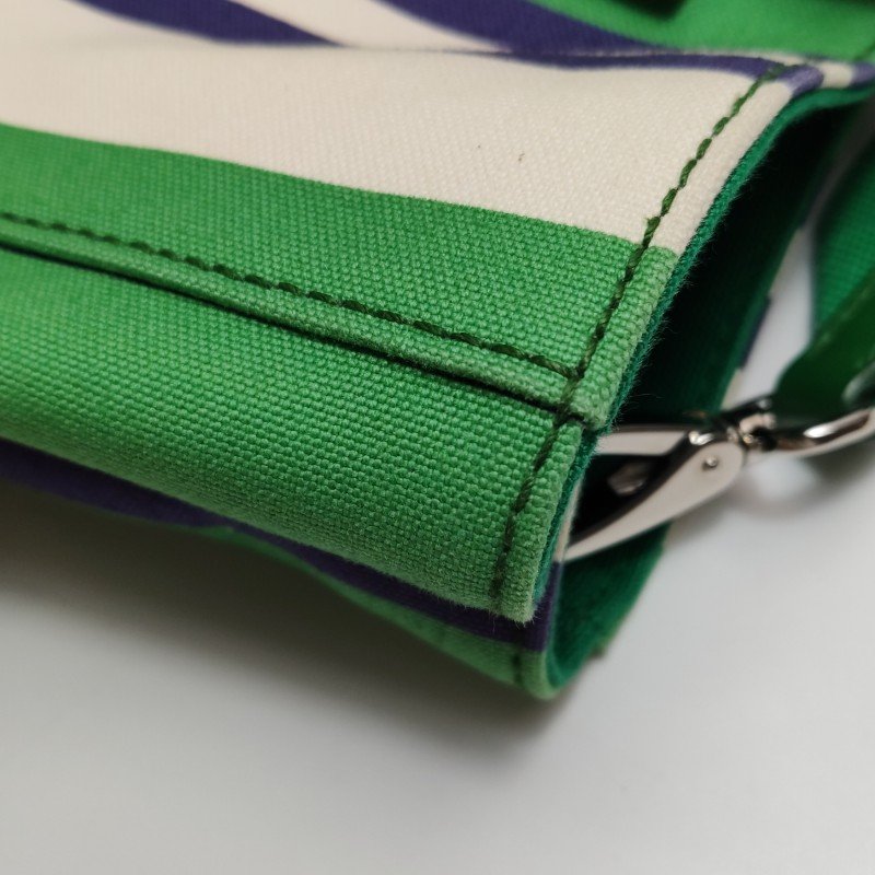 Miu Miu牛皮帆布撞色字母Logo斜挎包單肩包-19