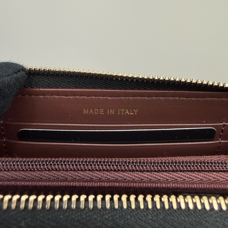 全新Chanel香奈兒經典黑金荔枝拉鍊中夾-4