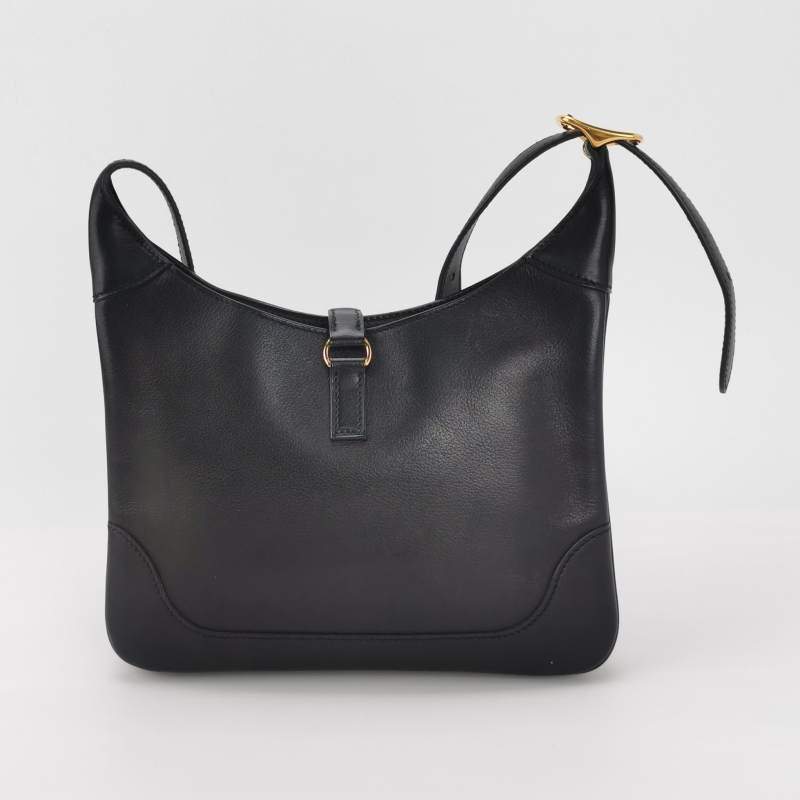 Hermes Trim Duo24金屬扣斜挎包Evergrain牛皮金扣89黑色D刻-4