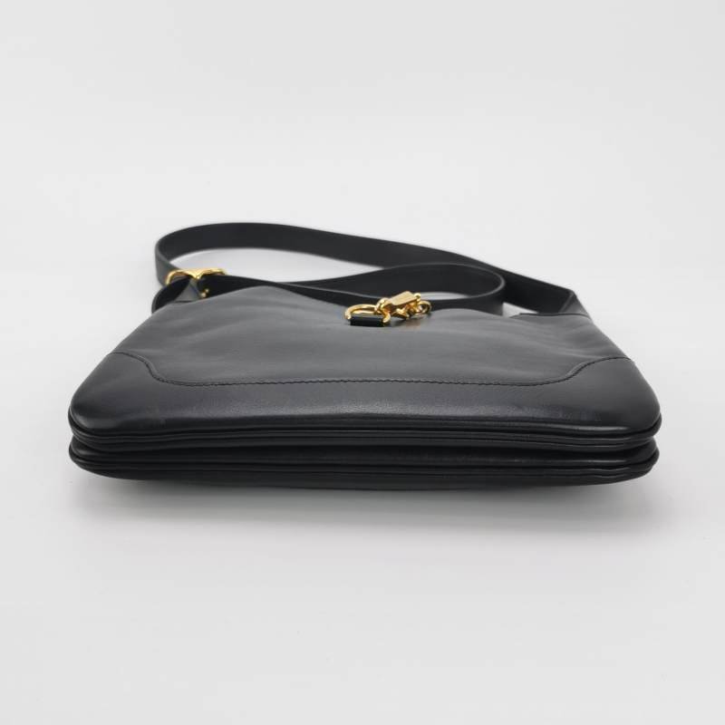 Hermes Trim Duo24金屬扣斜挎包Evergrain牛皮金扣89黑色D刻-5