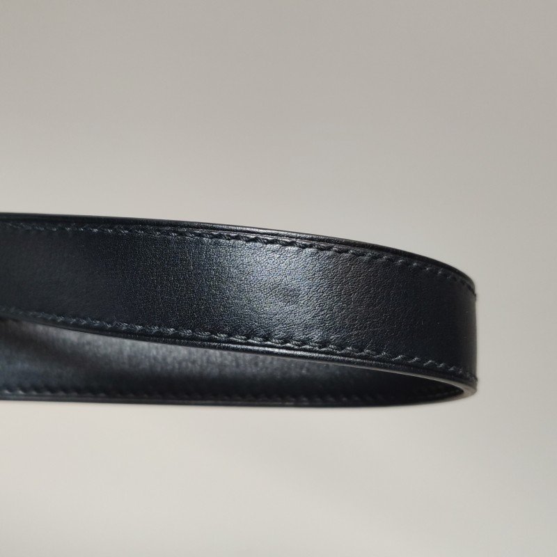 Hermes Trim Duo24金屬扣斜挎包Evergrain牛皮金扣89黑色D刻-12