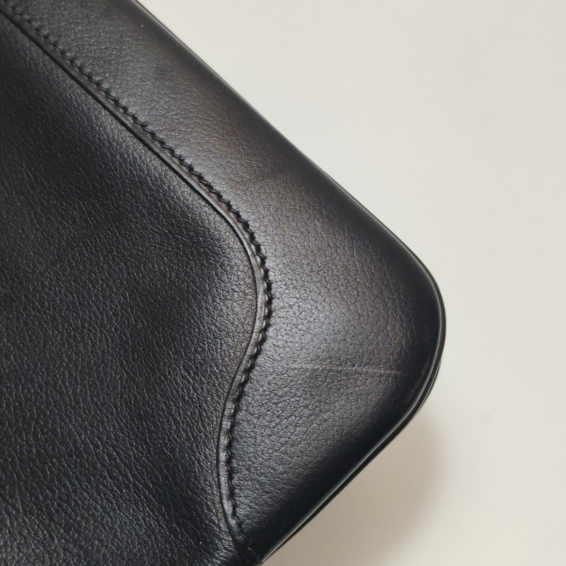 Hermes Trim Duo24金屬扣斜挎包Evergrain牛皮金扣89黑色D刻-17