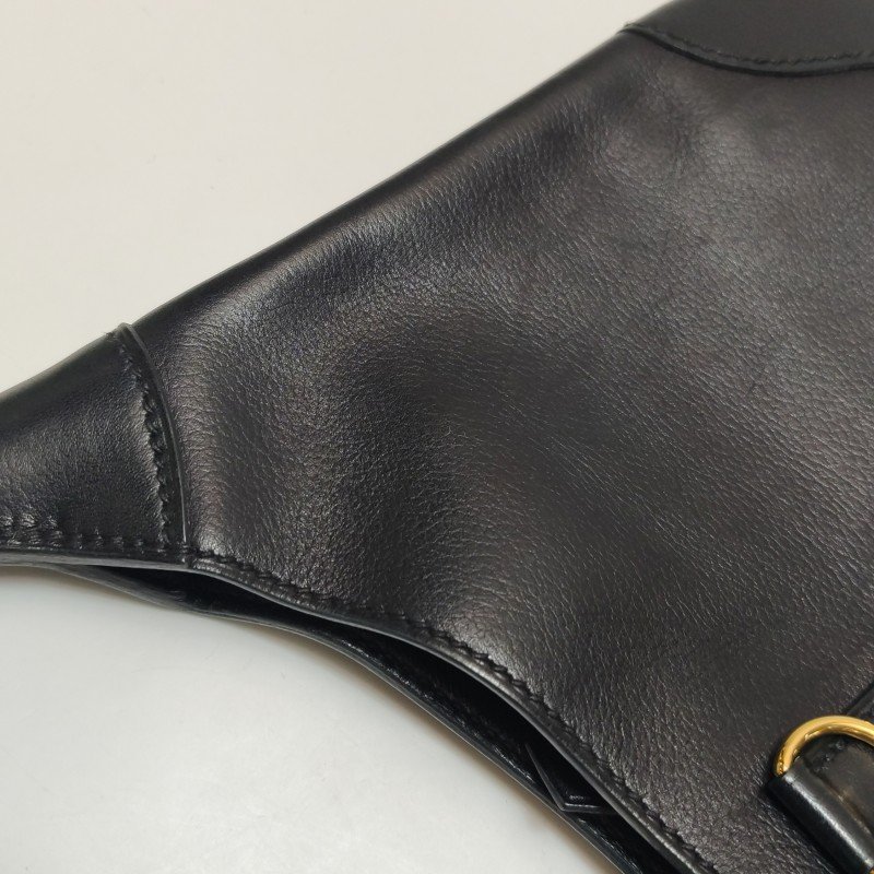 Hermes Trim Duo24金屬扣斜挎包Evergrain牛皮金扣89黑色D刻-21